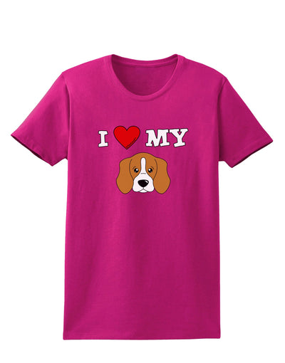 I Heart My - Cute Beagle Dog Womens Dark T-Shirt by TooLoud-Womens T-Shirt-TooLoud-Hot-Pink-Small-Davson Sales