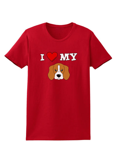 I Heart My - Cute Beagle Dog Womens Dark T-Shirt by TooLoud-Womens T-Shirt-TooLoud-Red-X-Small-Davson Sales