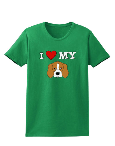 I Heart My - Cute Beagle Dog Womens Dark T-Shirt by TooLoud-Womens T-Shirt-TooLoud-Kelly-Green-X-Small-Davson Sales