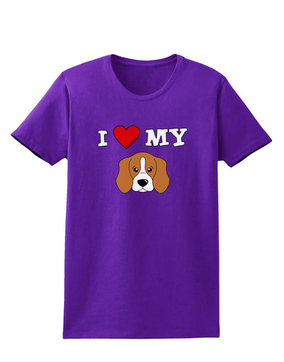 I Heart My - Cute Beagle Dog Womens Dark T-Shirt by TooLoud-Womens T-Shirt-TooLoud-Purple-X-Small-Davson Sales