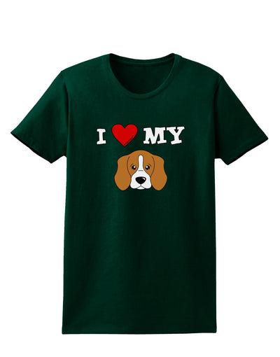 I Heart My - Cute Beagle Dog Womens Dark T-Shirt by TooLoud-Womens T-Shirt-TooLoud-Forest-Green-Small-Davson Sales