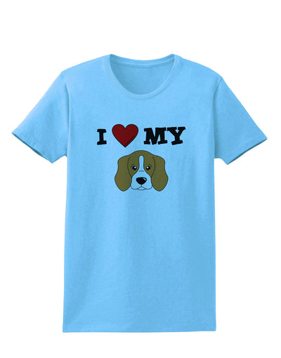 I Heart My - Cute Beagle Dog Womens T-Shirt by TooLoud-Womens T-Shirt-TooLoud-Aquatic-Blue-X-Small-Davson Sales