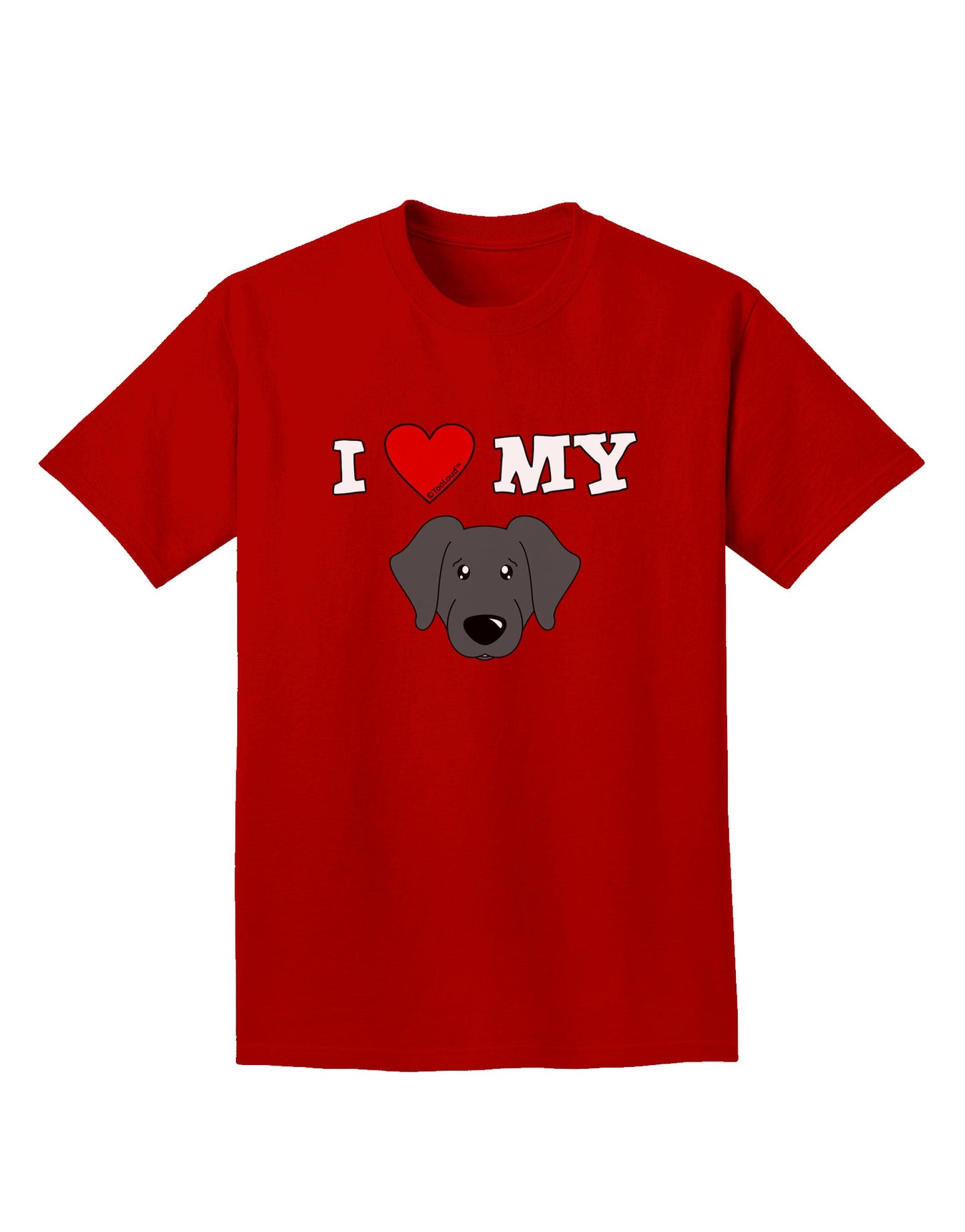 I Heart My - Cute Black Labrador Retriever Dog Adult Dark T-Shirt by TooLoud-Mens T-Shirt-TooLoud-Red-Small-Davson Sales