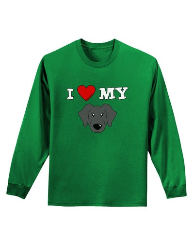 I Heart My - Cute Black Labrador Retriever Dog Adult Long Sleeve Dark T-Shirt by TooLoud-TooLoud-Kelly-Green-Small-Davson Sales