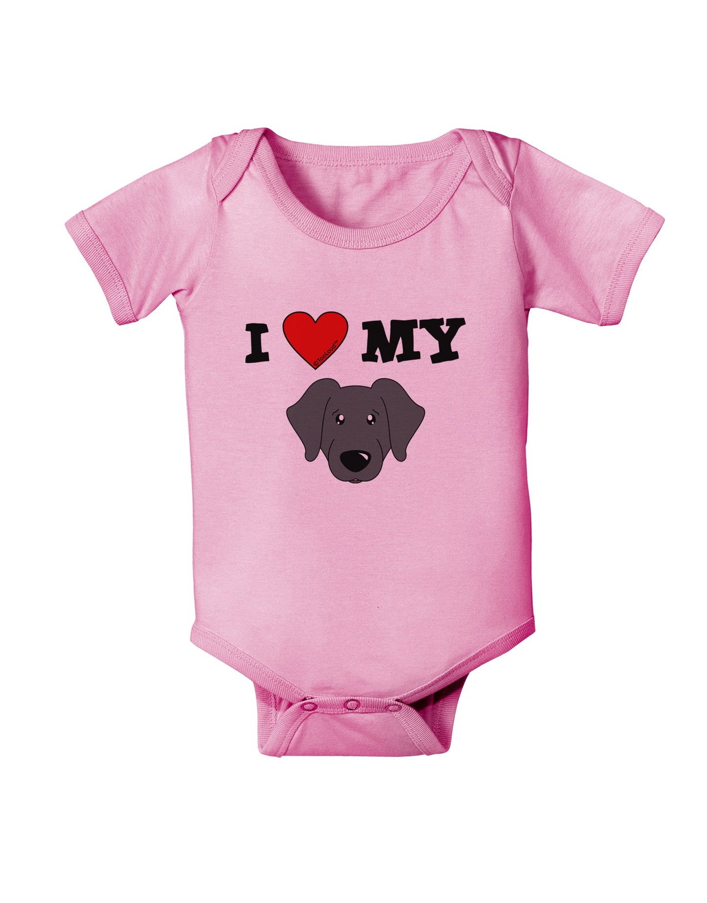 I Heart My - Cute Black Labrador Retriever Dog Baby Romper Bodysuit by TooLoud-Baby Romper-TooLoud-Light-Pink-06-Months-Davson Sales
