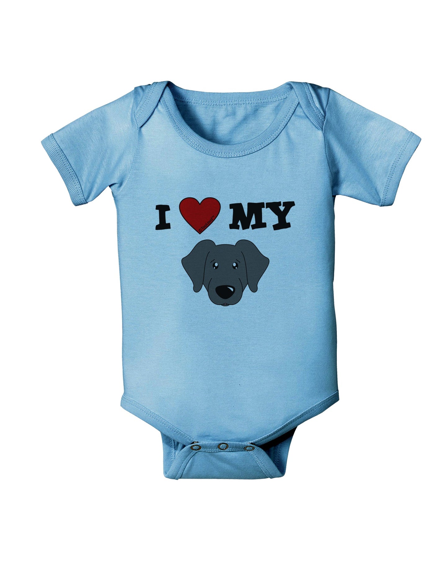 I Heart My - Cute Black Labrador Retriever Dog Baby Romper Bodysuit by TooLoud-Baby Romper-TooLoud-Light-Blue-06-Months-Davson Sales