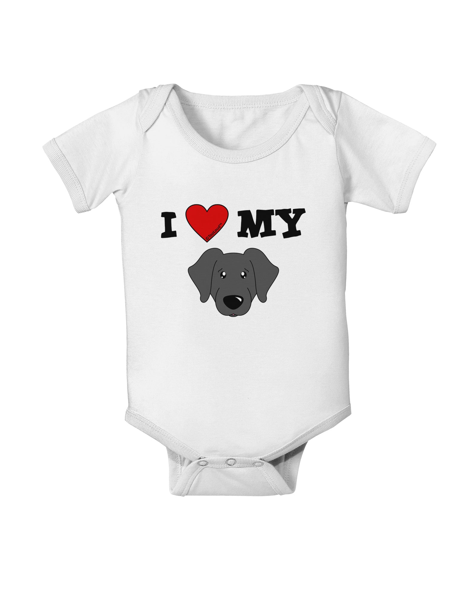 I Heart My - Cute Black Labrador Retriever Dog Baby Romper Bodysuit by TooLoud-Baby Romper-TooLoud-White-06-Months-Davson Sales