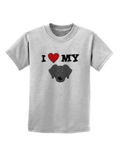 I Heart My - Cute Black Labrador Retriever Dog Childrens T-Shirt by TooLoud-Childrens T-Shirt-TooLoud-AshGray-X-Small-Davson Sales