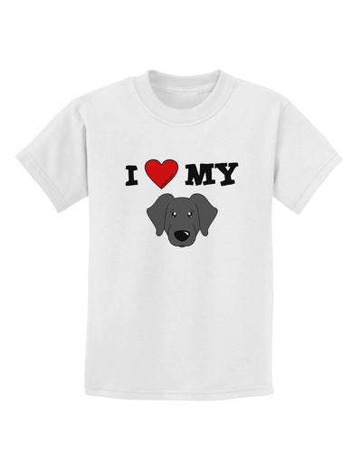 I Heart My - Cute Black Labrador Retriever Dog Childrens T-Shirt by TooLoud-Childrens T-Shirt-TooLoud-White-X-Small-Davson Sales