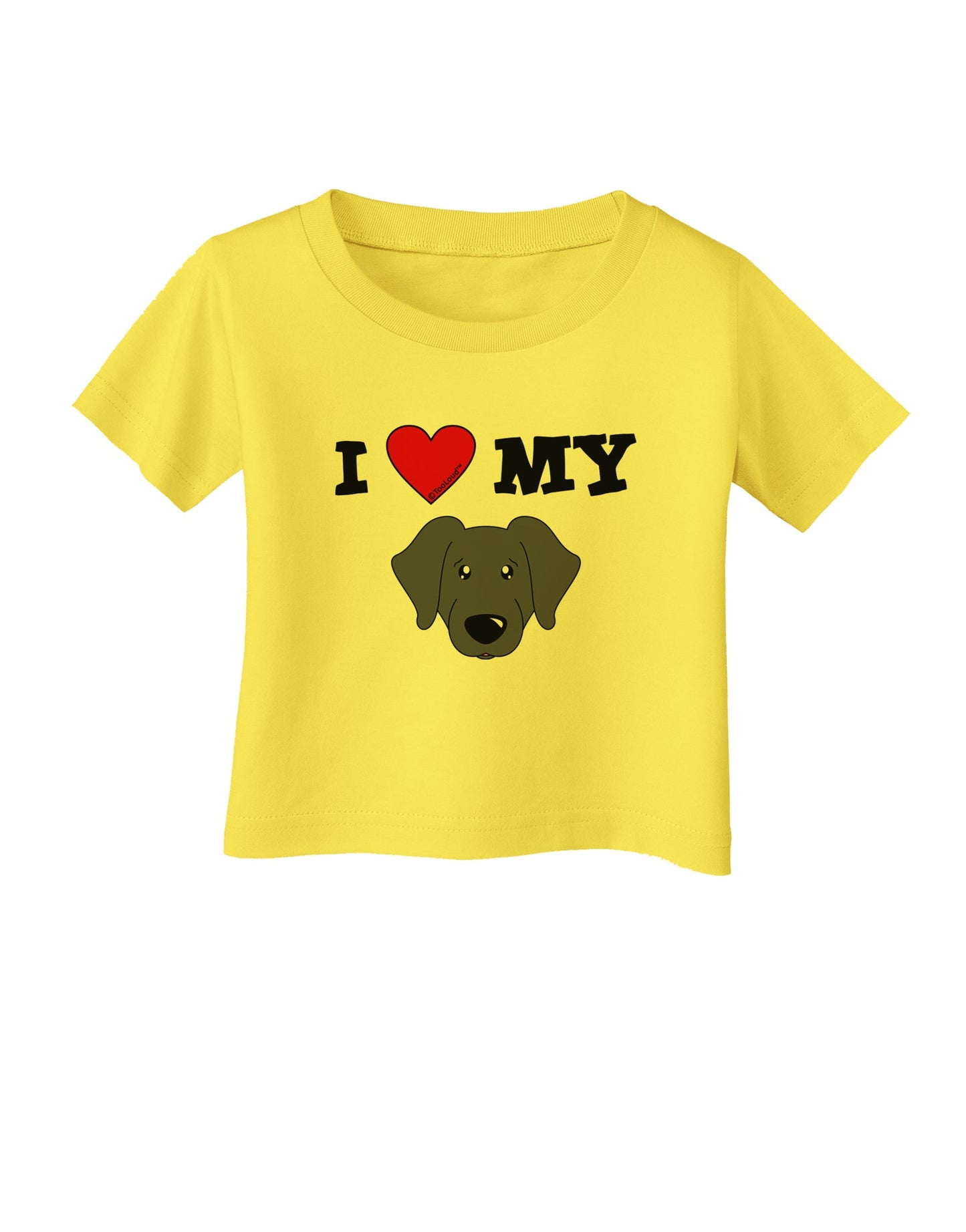 I Heart My - Cute Black Labrador Retriever Dog Infant T-Shirt by TooLoud-Infant T-Shirt-TooLoud-Yellow-06-Months-Davson Sales
