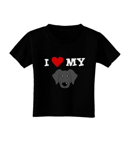 I Heart My - Cute Black Labrador Retriever Dog Toddler T-Shirt Dark by TooLoud-Toddler T-Shirt-TooLoud-Black-2T-Davson Sales