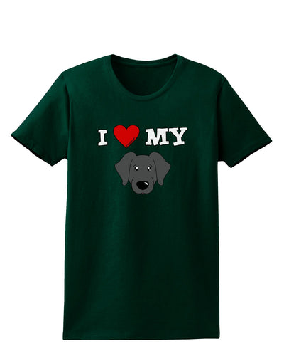 I Heart My - Cute Black Labrador Retriever Dog Womens Dark T-Shirt by TooLoud-Womens T-Shirt-TooLoud-Forest-Green-Small-Davson Sales