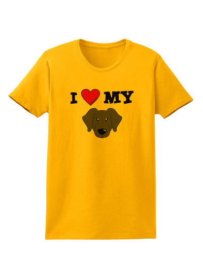 I Heart My - Cute Black Labrador Retriever Dog Womens T-Shirt by TooLoud-Womens T-Shirt-TooLoud-Gold-X-Small-Davson Sales