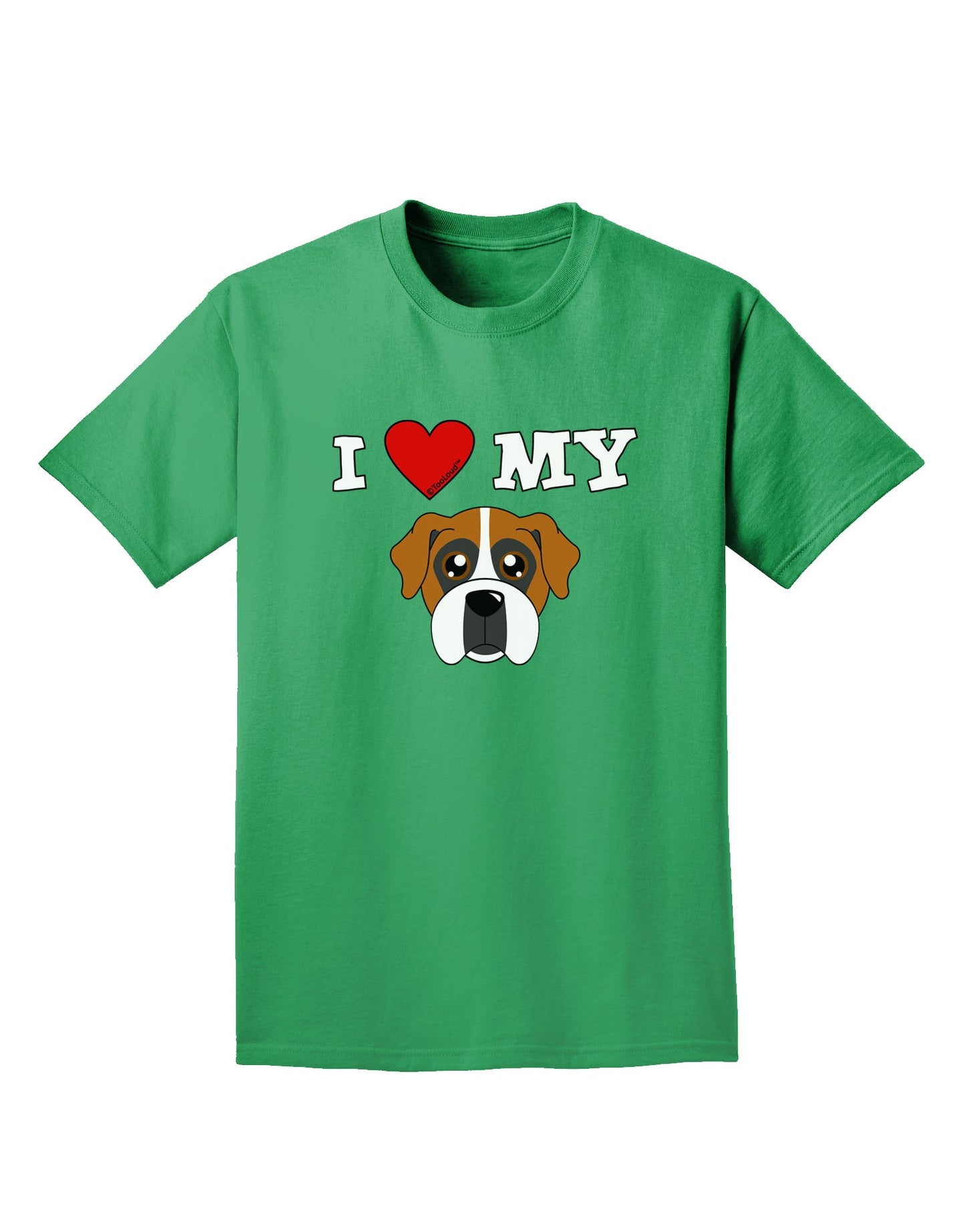 I Heart My - Cute Boxer Dog Adult Dark T-Shirt by TooLoud-Mens T-Shirt-TooLoud-Kelly-Green-Small-Davson Sales