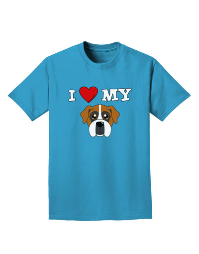 I Heart My - Cute Boxer Dog Adult Dark T-Shirt by TooLoud-Mens T-Shirt-TooLoud-Turquoise-Small-Davson Sales
