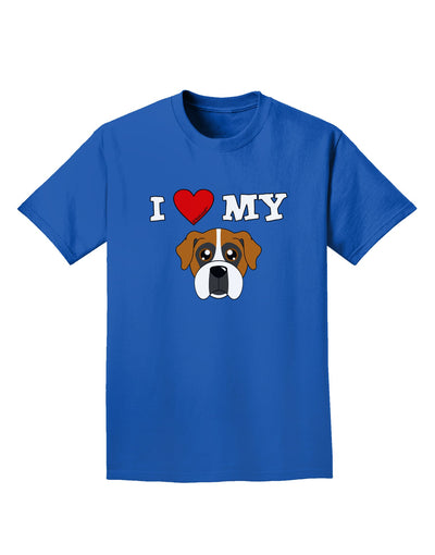 I Heart My - Cute Boxer Dog Adult Dark T-Shirt by TooLoud-Mens T-Shirt-TooLoud-Royal-Blue-Small-Davson Sales
