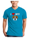 I Heart My - Cute Boxer Dog Adult Dark V-Neck T-Shirt by TooLoud-Mens V-Neck T-Shirt-TooLoud-Turquoise-Small-Davson Sales