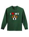 I Heart My - Cute Boxer Dog Adult Long Sleeve Dark T-Shirt by TooLoud-TooLoud-Dark-Green-Small-Davson Sales