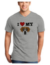 I Heart My - Cute Boxer Dog Adult V-Neck T-shirt by TooLoud-Mens V-Neck T-Shirt-TooLoud-HeatherGray-Small-Davson Sales