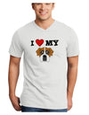 I Heart My - Cute Boxer Dog Adult V-Neck T-shirt by TooLoud-Mens V-Neck T-Shirt-TooLoud-White-Small-Davson Sales