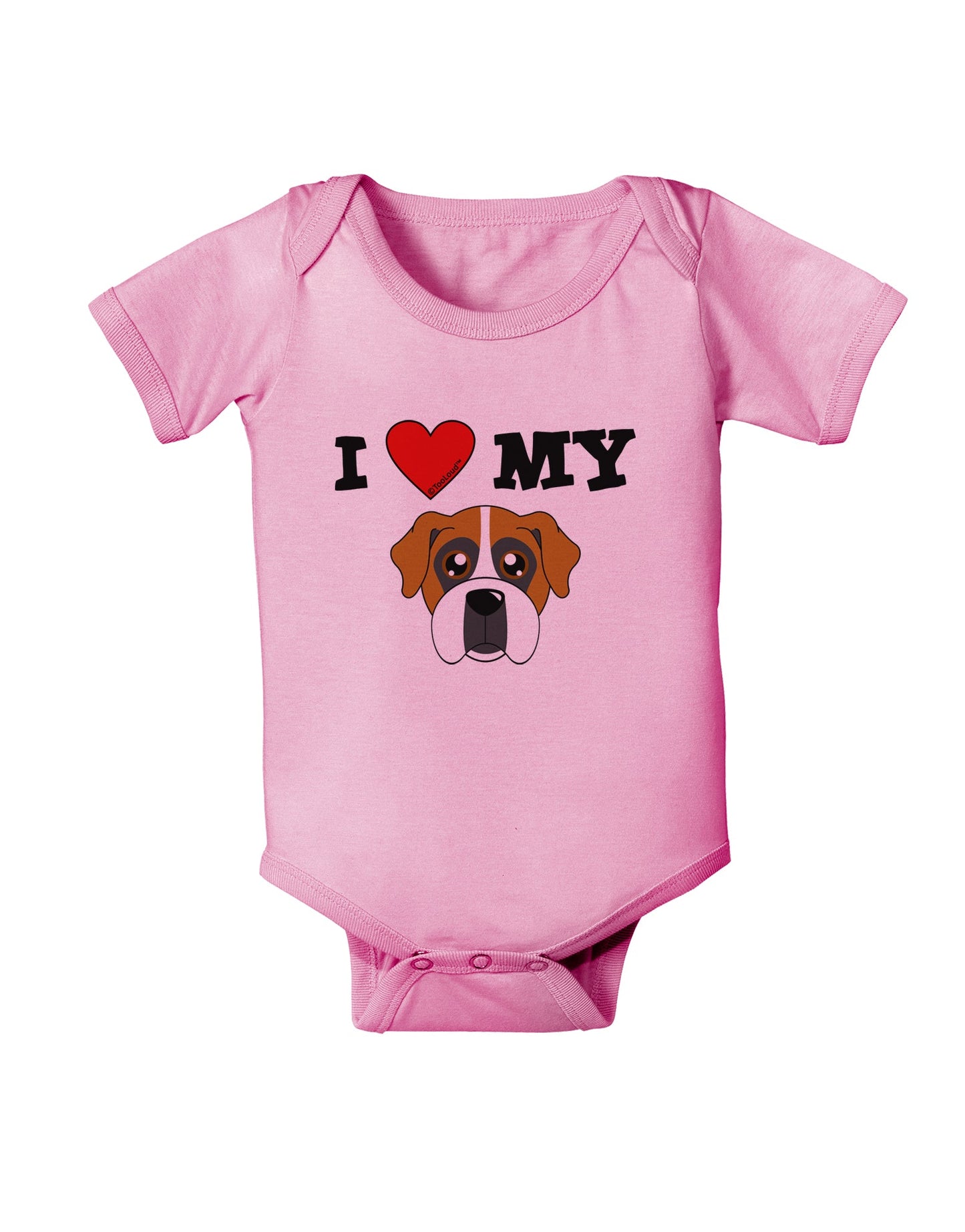 I Heart My - Cute Boxer Dog Baby Romper Bodysuit by TooLoud-TooLoud-Light-Pink-06-Months-Davson Sales