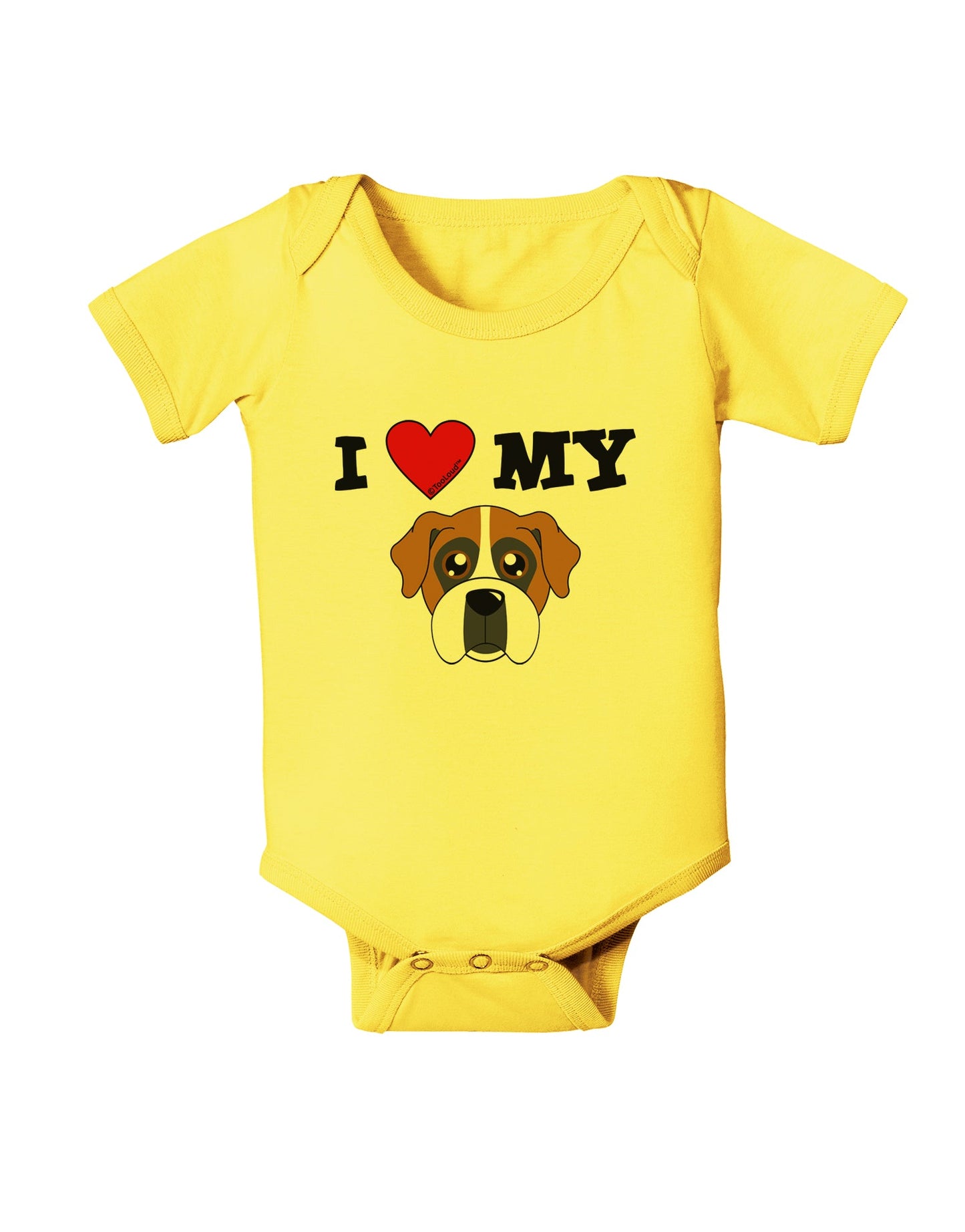 I Heart My - Cute Boxer Dog Baby Romper Bodysuit by TooLoud-TooLoud-Yellow-06-Months-Davson Sales