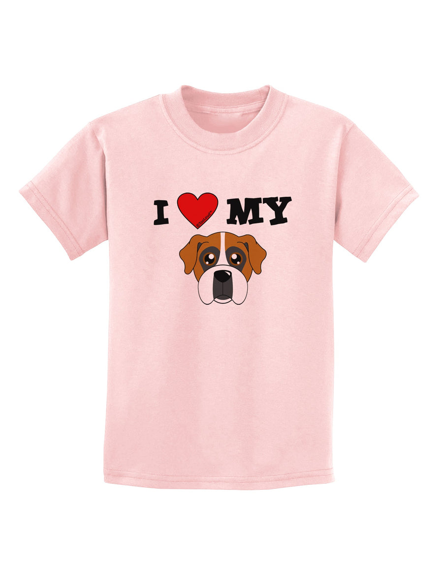 I Heart My - Cute Boxer Dog Childrens T-Shirt by TooLoud-Childrens T-Shirt-TooLoud-White-X-Small-Davson Sales