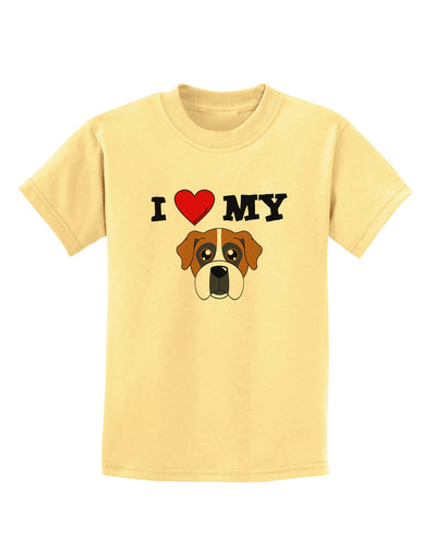 I Heart My - Cute Boxer Dog Childrens T-Shirt by TooLoud-Childrens T-Shirt-TooLoud-Daffodil-Yellow-X-Small-Davson Sales