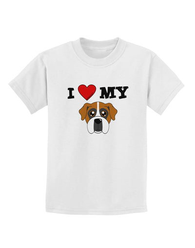 I Heart My - Cute Boxer Dog Childrens T-Shirt by TooLoud-Childrens T-Shirt-TooLoud-White-X-Small-Davson Sales