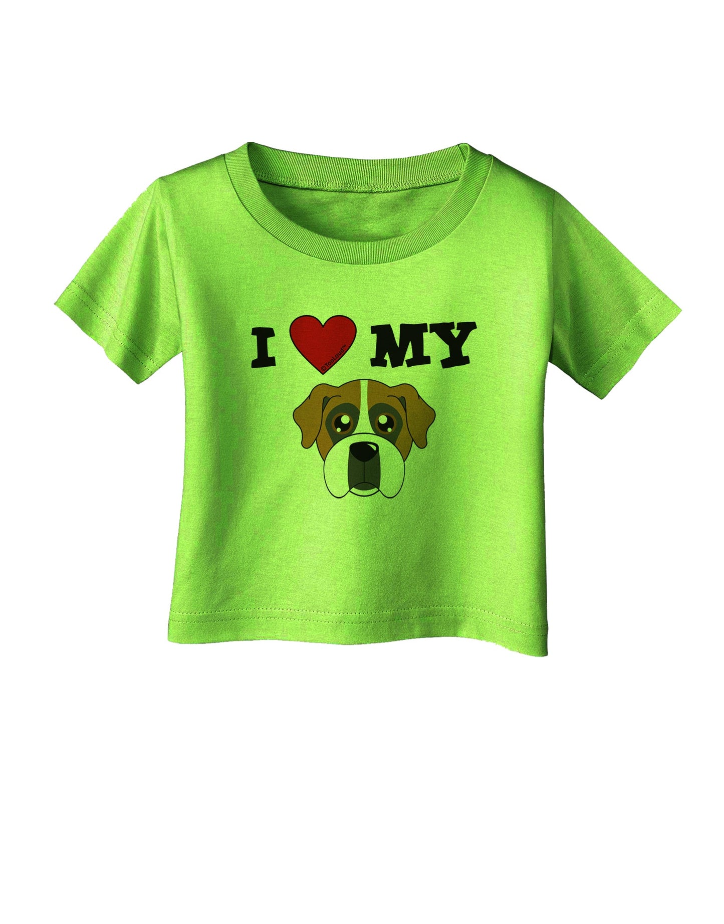 I Heart My - Cute Boxer Dog Infant T-Shirt by TooLoud-Infant T-Shirt-TooLoud-Lime-Green-06-Months-Davson Sales