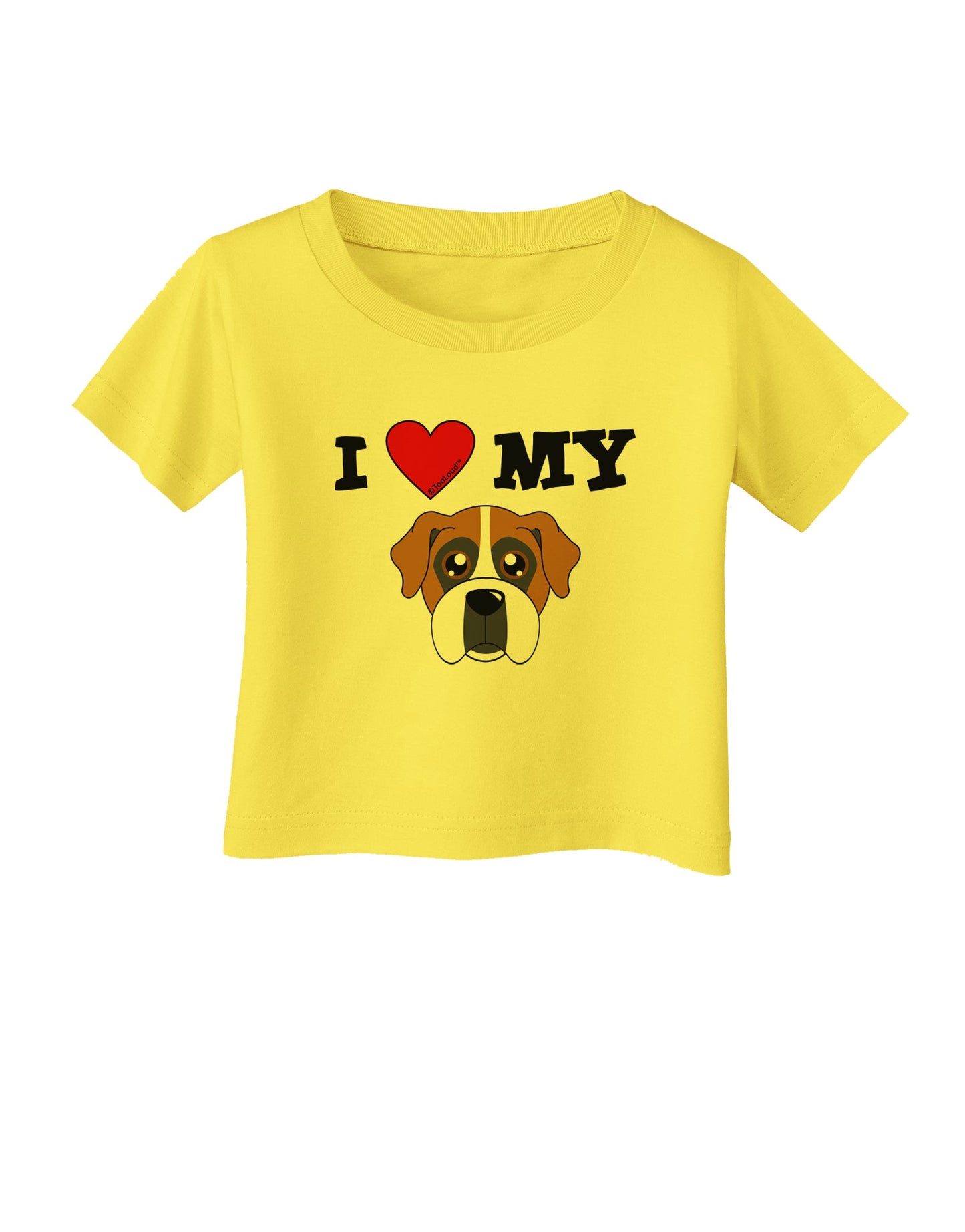 I Heart My - Cute Boxer Dog Infant T-Shirt by TooLoud-Infant T-Shirt-TooLoud-Yellow-06-Months-Davson Sales