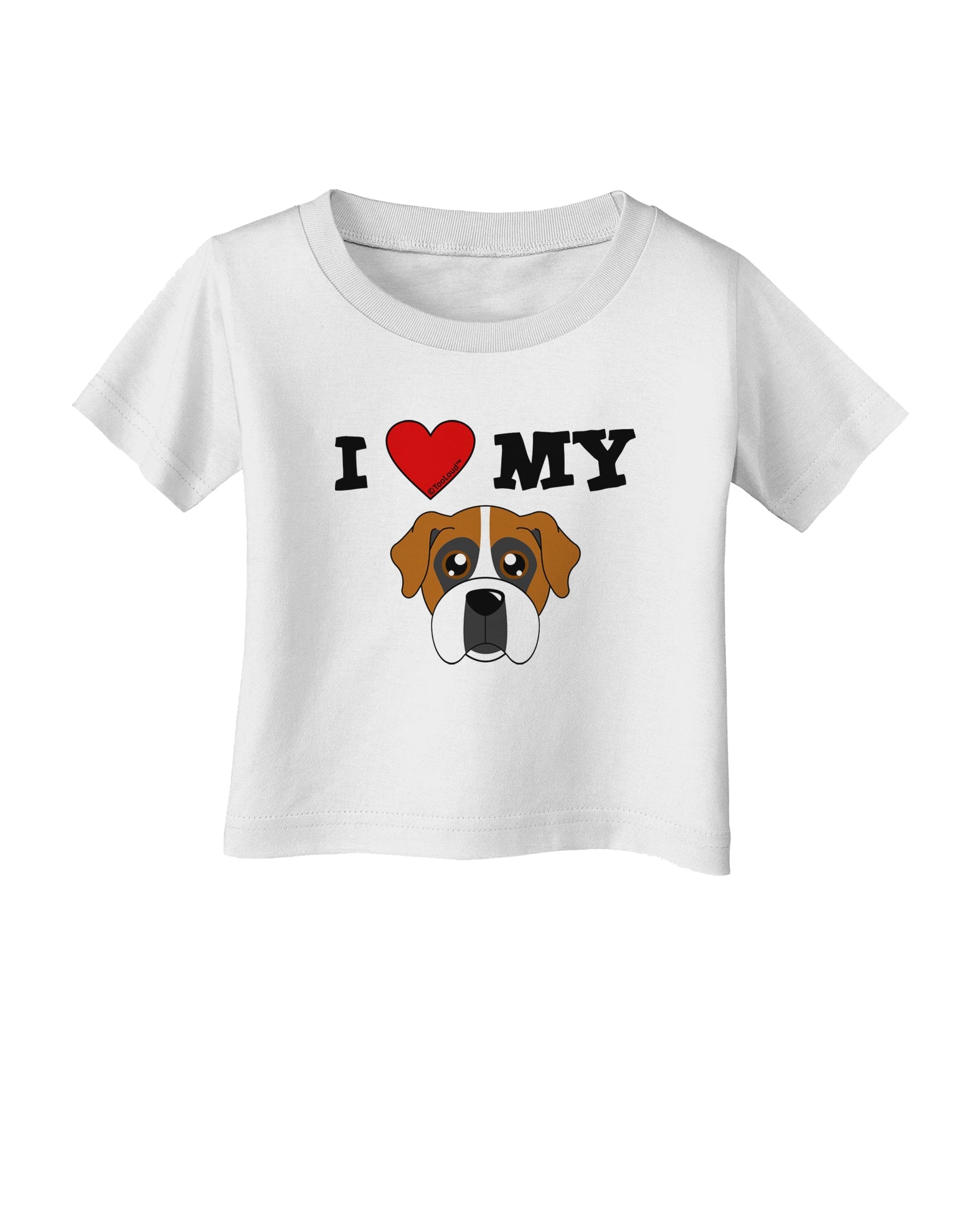 I Heart My - Cute Boxer Dog Infant T-Shirt by TooLoud-Infant T-Shirt-TooLoud-White-06-Months-Davson Sales