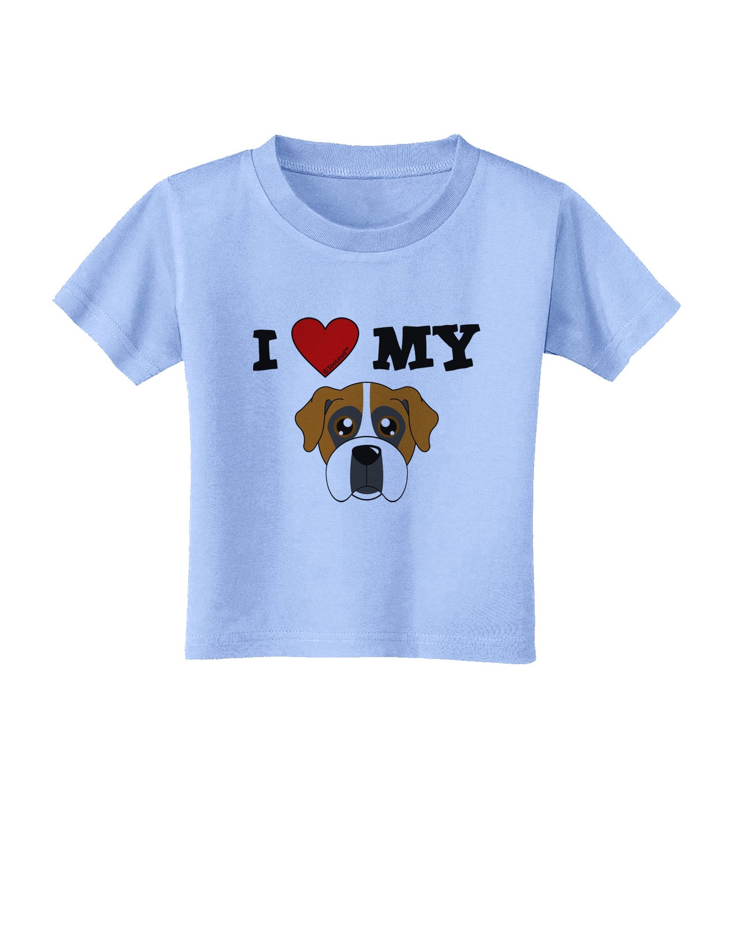 I Heart My - Cute Boxer Dog Toddler T-Shirt by TooLoud-Toddler T-Shirt-TooLoud-Aquatic-Blue-2T-Davson Sales
