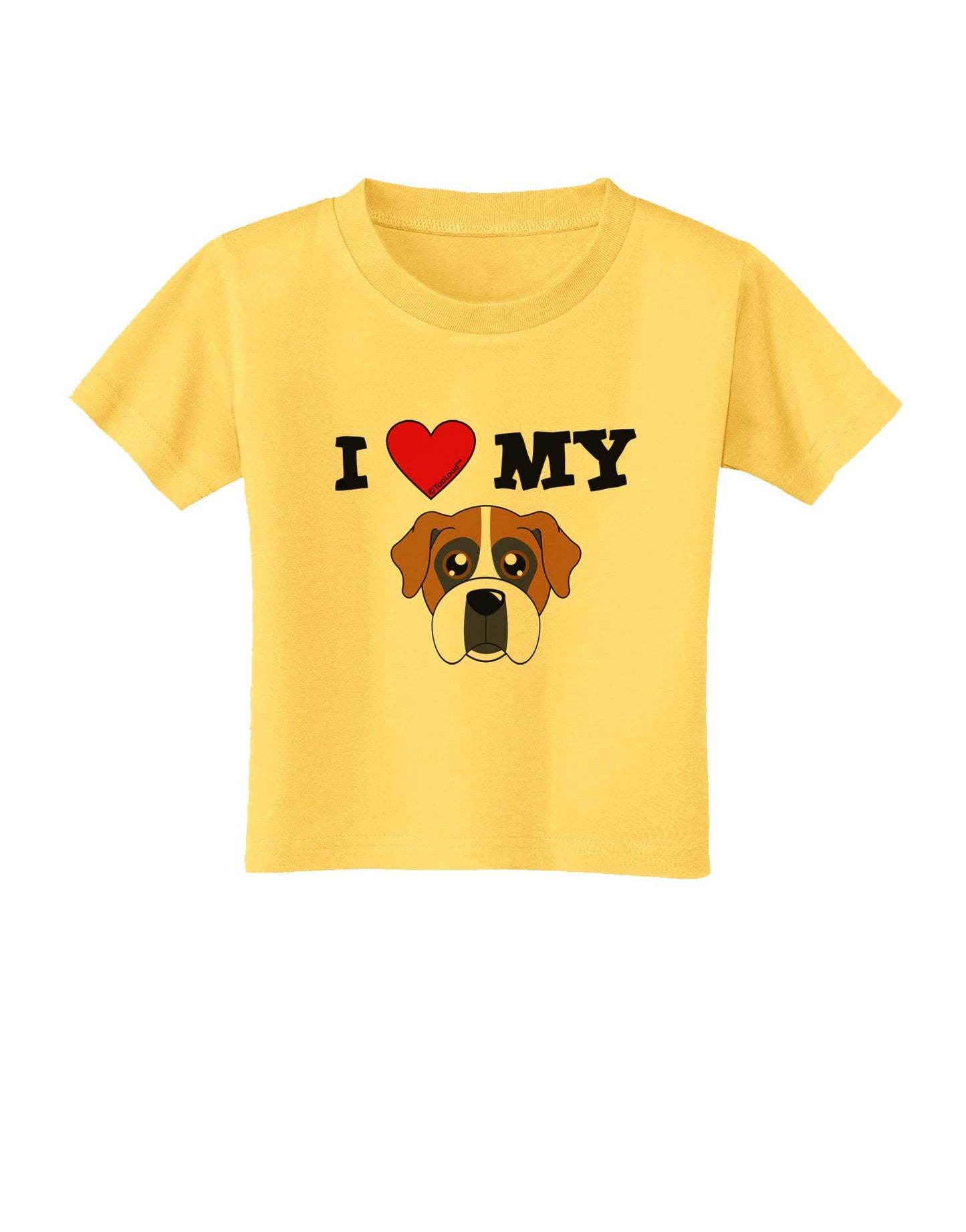 I Heart My - Cute Boxer Dog Toddler T-Shirt by TooLoud-Toddler T-Shirt-TooLoud-Yellow-2T-Davson Sales