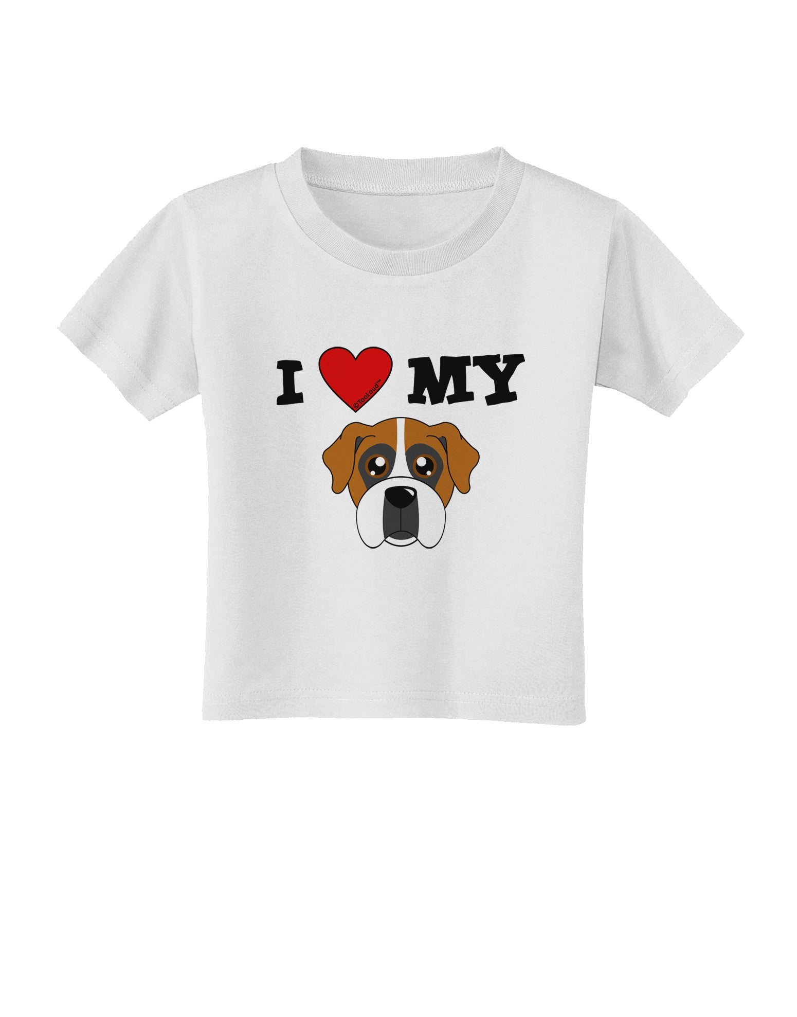 I Heart My - Cute Boxer Dog Toddler T-Shirt by TooLoud-Toddler T-Shirt-TooLoud-White-2T-Davson Sales