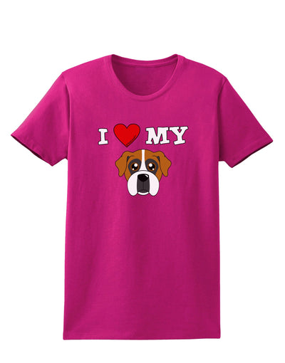 I Heart My - Cute Boxer Dog Womens Dark T-Shirt by TooLoud-Womens T-Shirt-TooLoud-Hot-Pink-Small-Davson Sales