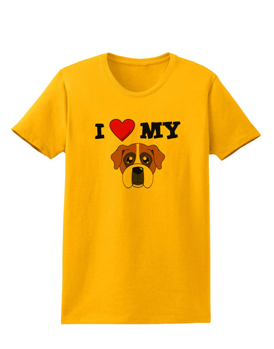 I Heart My - Cute Boxer Dog Womens T-Shirt by TooLoud-Womens T-Shirt-TooLoud-Gold-X-Small-Davson Sales