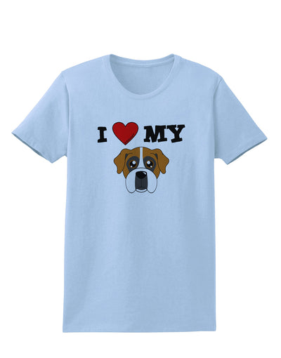 I Heart My - Cute Boxer Dog Womens T-Shirt by TooLoud-Womens T-Shirt-TooLoud-Light-Blue-X-Small-Davson Sales