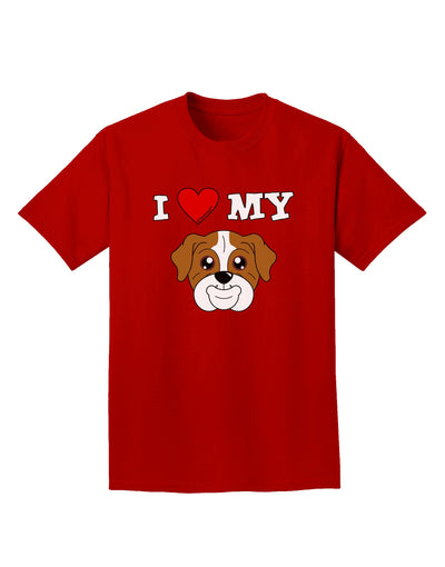 I Heart My - Cute Bulldog - Red Adult Dark T-Shirt by TooLoud-Mens T-Shirt-TooLoud-Red-Small-Davson Sales