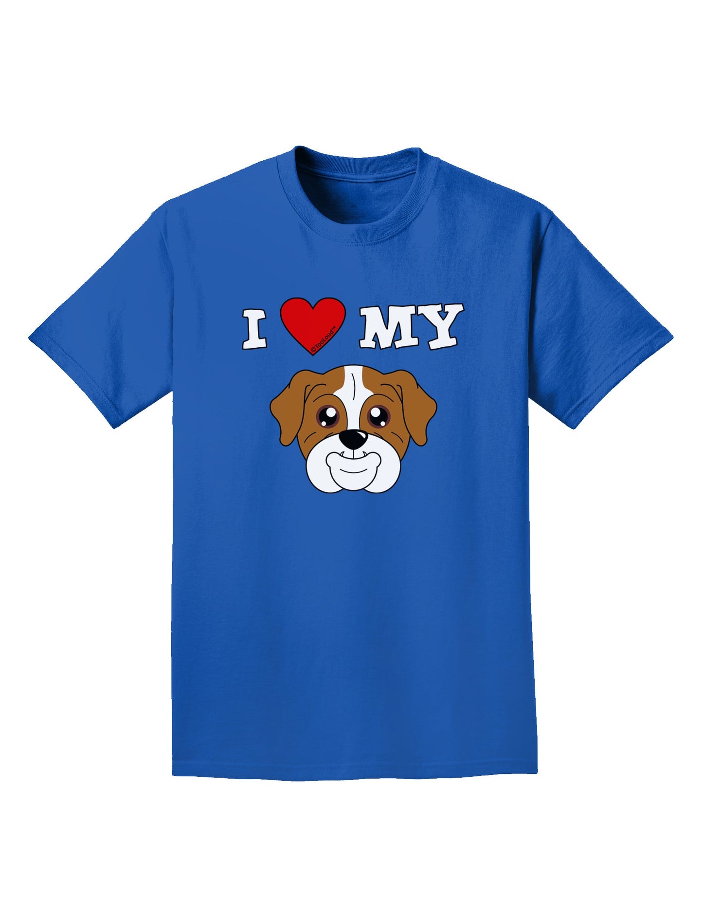 I Heart My - Cute Bulldog - Red Adult Dark T-Shirt by TooLoud-Mens T-Shirt-TooLoud-Royal-Blue-Small-Davson Sales