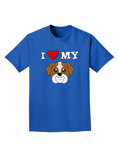 I Heart My - Cute Bulldog - Red Adult Dark T-Shirt by TooLoud-Mens T-Shirt-TooLoud-Royal-Blue-Small-Davson Sales