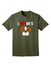 I Heart My - Cute Bulldog - Red Adult Dark T-Shirt by TooLoud-Mens T-Shirt-TooLoud-Military-Green-Small-Davson Sales