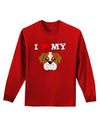 I Heart My - Cute Bulldog - Red Adult Long Sleeve Dark T-Shirt by TooLoud-TooLoud-Red-Small-Davson Sales