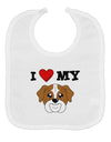 I Heart My - Cute Bulldog - Red Baby Bib by TooLoud