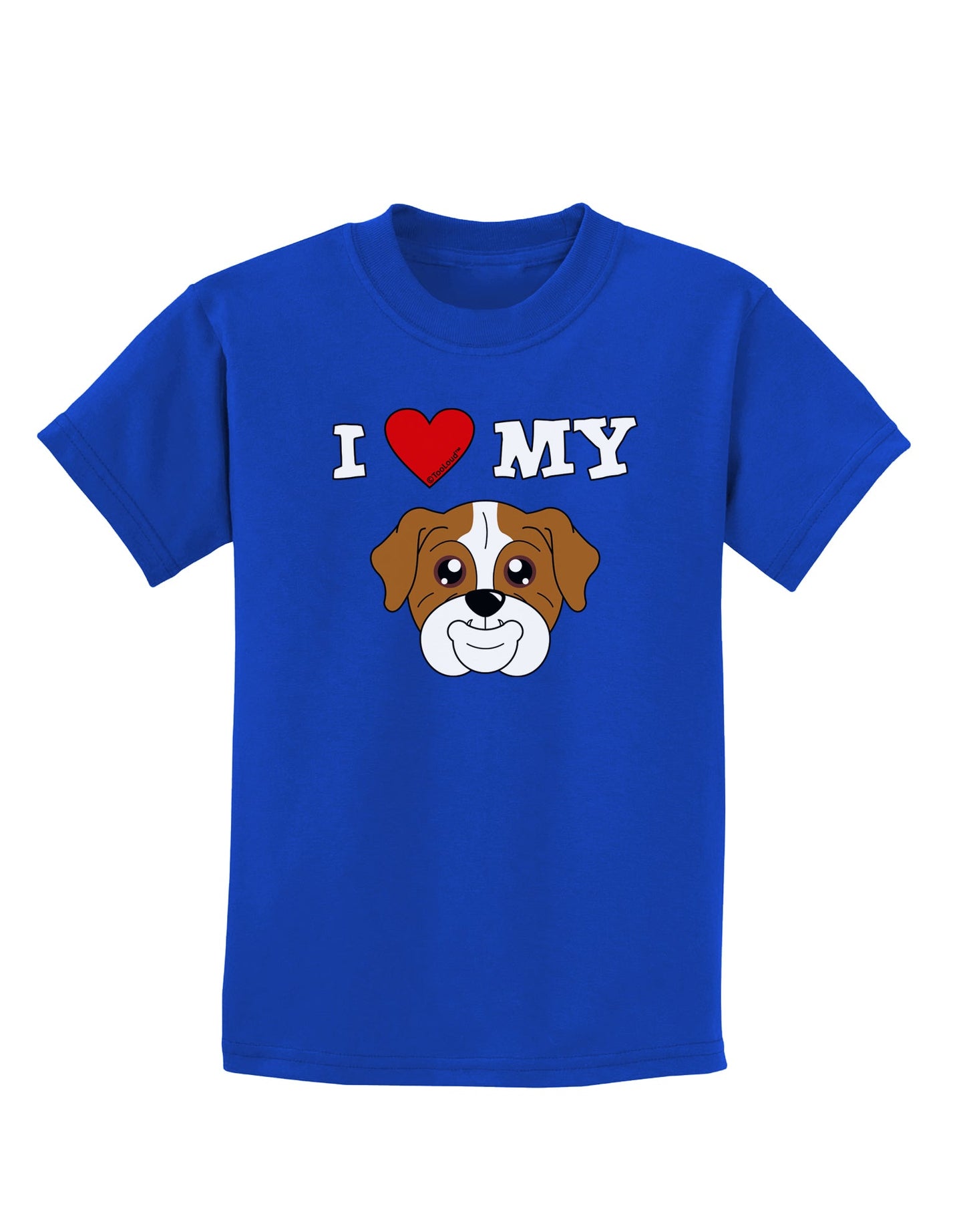 I Heart My - Cute Bulldog - Red Childrens Dark T-Shirt by TooLoud-Childrens T-Shirt-TooLoud-Royal-Blue-X-Small-Davson Sales