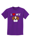 I Heart My - Cute Bulldog - Red Childrens Dark T-Shirt by TooLoud-Childrens T-Shirt-TooLoud-Purple-X-Small-Davson Sales