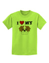 I Heart My - Cute Bulldog - Red Childrens T-Shirt by TooLoud-Childrens T-Shirt-TooLoud-Lime-Green-X-Small-Davson Sales