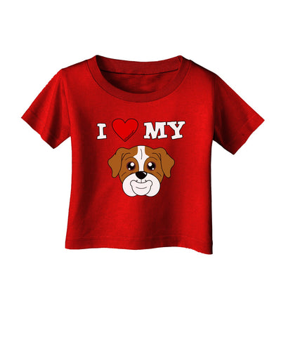 I Heart My - Cute Bulldog - Red Infant T-Shirt Dark by TooLoud-Infant T-Shirt-TooLoud-Red-06-Months-Davson Sales