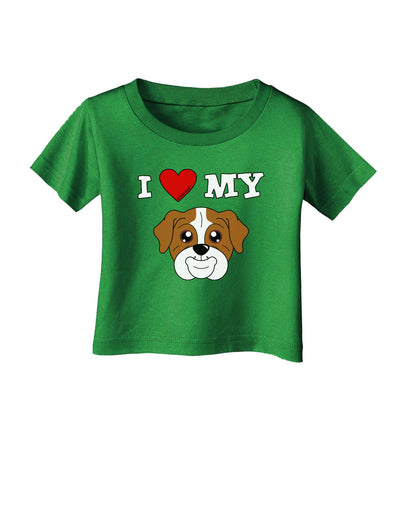 I Heart My - Cute Bulldog - Red Infant T-Shirt Dark by TooLoud-Infant T-Shirt-TooLoud-Clover-Green-06-Months-Davson Sales