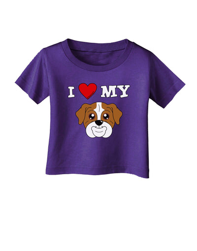 I Heart My - Cute Bulldog - Red Infant T-Shirt Dark by TooLoud-Infant T-Shirt-TooLoud-Purple-06-Months-Davson Sales